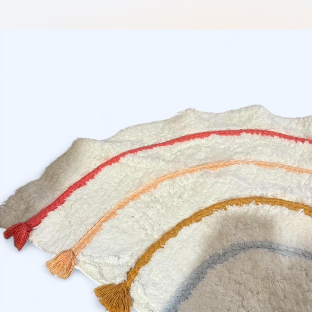 Colorful Rainbow Rug with Tassels - Picture 2 of 4